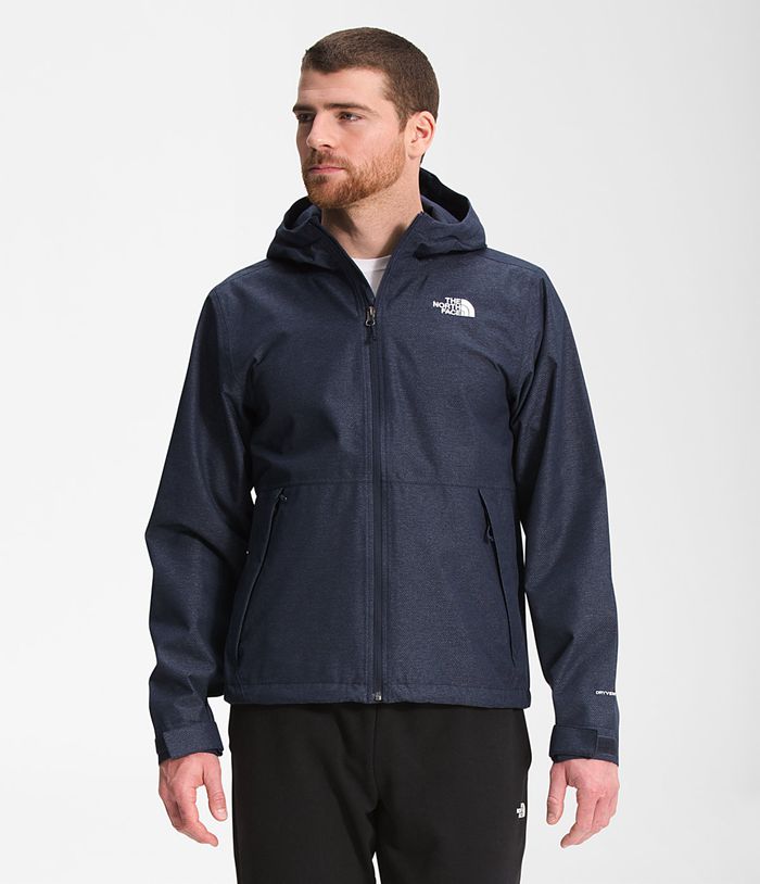 The North Face Rain Jacket Printed Novelty Millerton Navy - Mens - Thailand VTZMP-4587